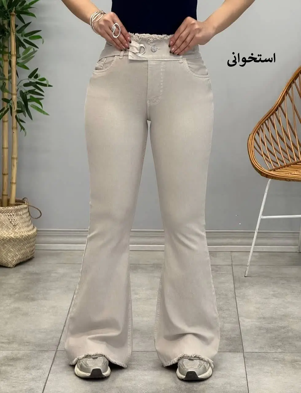 3472-شلوار بوت کات کمربندی